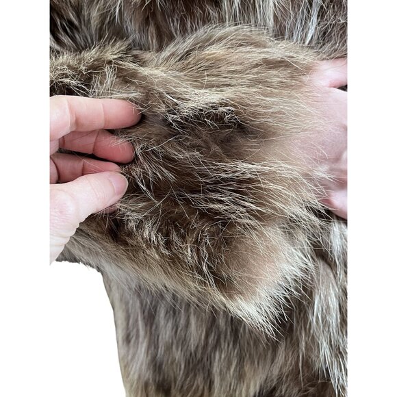 Vintage 1970s J.Fox Boston Genuine Raccoon Fur Coat Car Length Pockets Brown - Picture 11 of 12